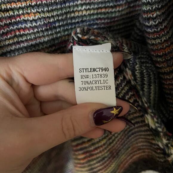 Aztec Southwest Indie Print Cardigan Sweater 3/4 Length Size Small - Picture 6 of 6